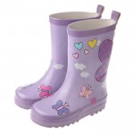 紫色斑蝶橡膠底防滑雨鞋(16~22.5公分)